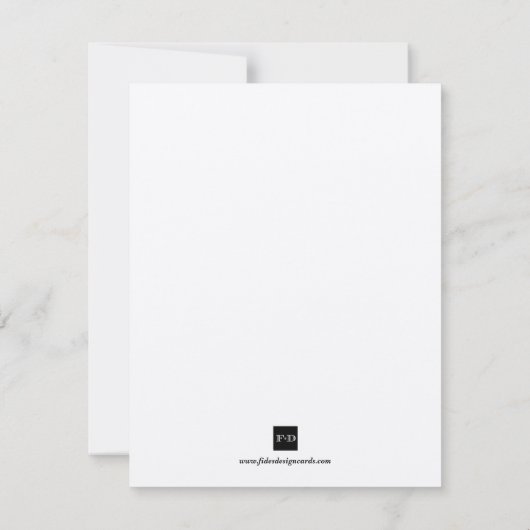 黒によって感じられるフォーマルな結婚式の保存日付平らなカード セーブザデート (裏面)