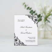 黒によって感じられるフォーマルな結婚式の保存日付平らなカード セーブザデート (スタンド正面)