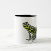 黒によって斑点を付けられる緑の毒投げ矢のカエル ツートーンマグカップ (中央)