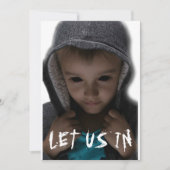 黒によって注目された子供BEKは気色悪い風変わりの私達を許可しました 招待状 (正面)