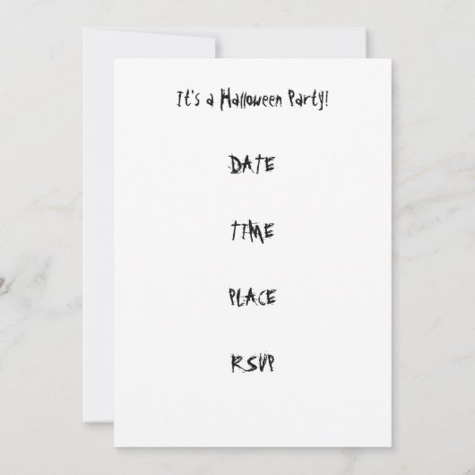 黒によって注目された子供BEKは気色悪い風変わりの私達を許可しました 招待状 (裏面)