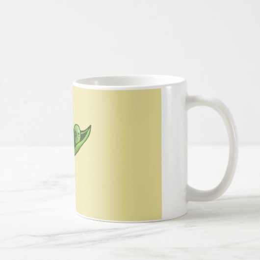 黒によって注目されるエンドウ豆 コーヒーマグカップ (右)