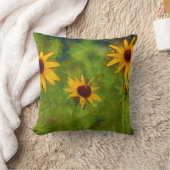 黒によって注目されるスーザンのアートワークの装飾用クッション クッション (ブランケット)