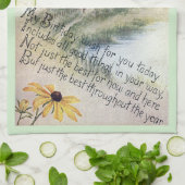 黒によって注目されるスーザンのヴィンテージの誕生日 キッチンタオル (折り畳み)