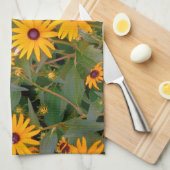 黒によって注目されるスーザンの皿タオル キッチンタオル (四つ折り)