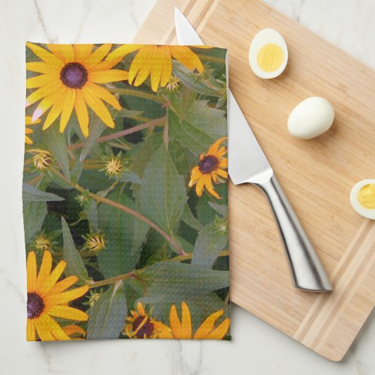 黒によって注目されるスーザンの皿タオル キッチンタオル (四つ折り)