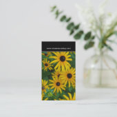黒によって注目されるスーザンの花の名刺 名刺 (スタンド正面)