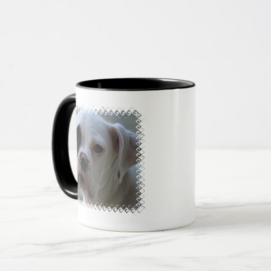 黒によって注目されるボクサー犬のコーヒー・マグ マグカップ (正面左)