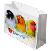 黒によってfischerのLutinoの覆われたモモは仲の良い恋人同士に直面しました ラージペーパーバッグ (裏面アングル)