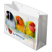 黒によってfischerのLutinoの覆われたモモは仲の良い恋人同士に直面しました ラージペーパーバッグ (正面アングル)