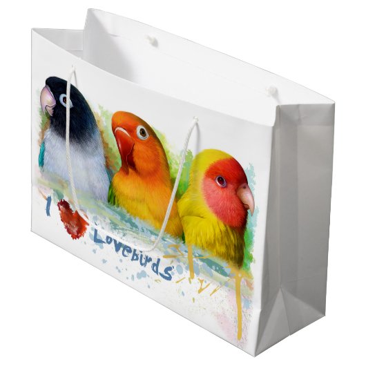 黒によってfischerのLutinoの覆われたモモは仲の良い恋人同士に直面しました ラージペーパーバッグ (正面アングル)