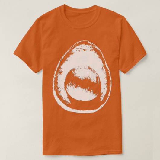 黒にアボカドの白 Tシャツ (デザイン正面)