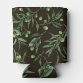 黒にオリーブの枝の水色 缶クーラー (裏面)