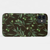 黒にオリーブの枝の水色 Case-Mate iPhoneケース (裏面(横))
