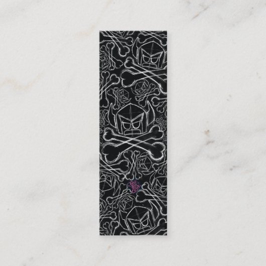 黒にスウェードされた漫画 スキニー名刺 (正面)