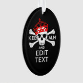 黒にテキストを落ち着保かせるクロスボーンスカル オーナメント (正面)