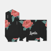 黒にピンクのバラ フェイバーボックス (折り畳みなし)