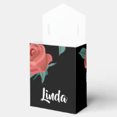 黒にピンクのバラ フェイバーボックス (オープン)