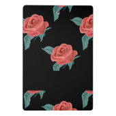 黒にピンクのバラ ミニクリップボード (裏面)