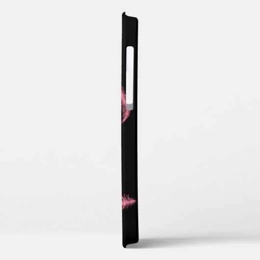 黒にピンクの羽 Case-Mate iPhoneケース (裏面 / 左)