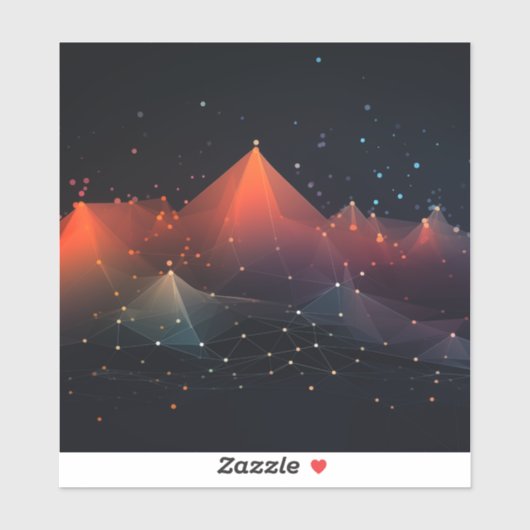 黒にピークがあるデータ・ポイント シール (シート)