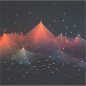 黒にピークがあるデータ・ポイント シール (正面)