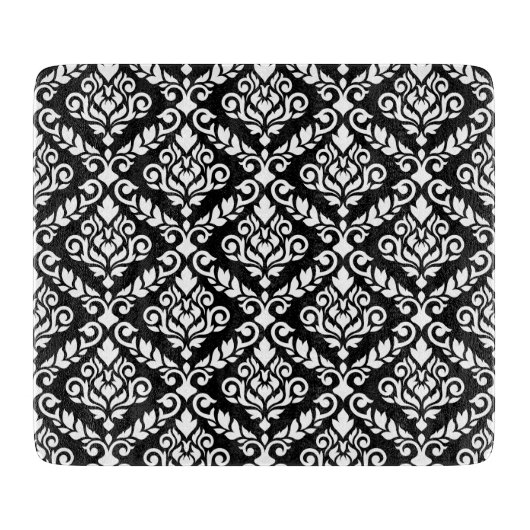 黒にプリマダマスクパターン白 カッティングボード (正面)