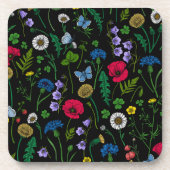 黒に咲く野花 コースター (正面)