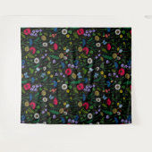 黒に咲く野花 タペストリー (正面(横))