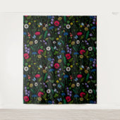 黒に咲く野花 タペストリー (正面)