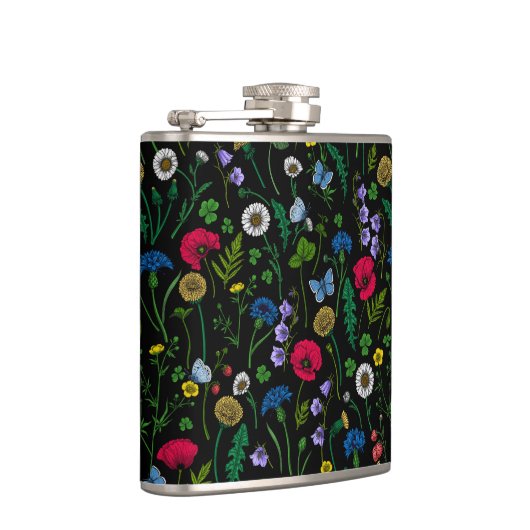 黒に咲く野花 フラスク (右)