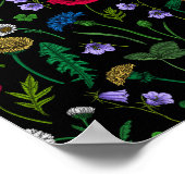 黒に咲く野花 ポスター (角)