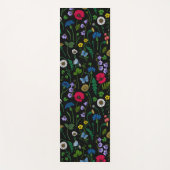 黒に咲く野花 ヨガマット (正面)