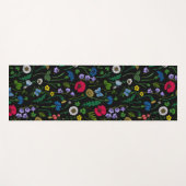 黒に咲く野花 ヨガマット (正面(横))