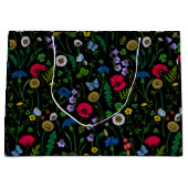 黒に咲く野花 ラージペーパーバッグ (正面)