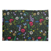 黒に咲く野花 枕カバー (裏面-左)