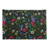 黒に咲く野花 枕カバー (裏面-右)