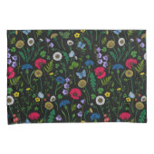 黒に咲く野花 枕カバー (正面右)