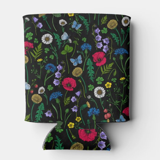 黒に咲く野花 缶クーラー (裏面)