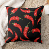 黒に唐辛子 クッション (ブランケット)