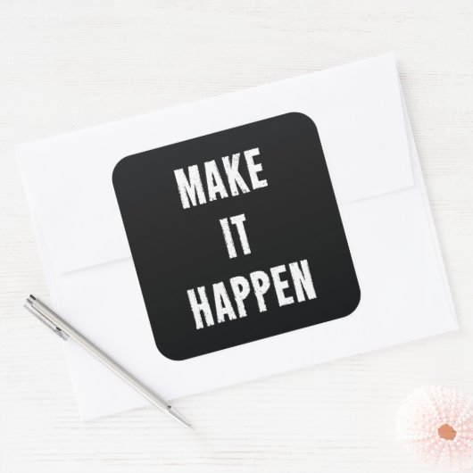 黒に変えやる気を起こさせるる スクエアシール (封筒)