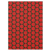 黒に大きなポインセチアの花模様 テーブルクロス (正面)