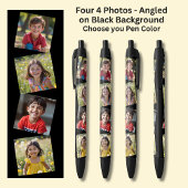 黒に対して斜めに配置された4つの正方形の写真 黒ボールペン