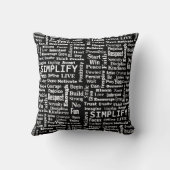 黒に対する単語のコラージュの位置 クッション (裏面)