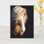 黒に対する馬 カード (黄色い花)