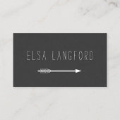 黒に手書き文字付きEdgy Bohemian矢印 名刺 (正面)