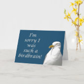 黒に支えられるカモメ私は残念なカードです カード (黄色い花)