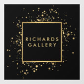 黒に散らばる偽の金色の紙吹雪 ウィンドウサイン (シート)