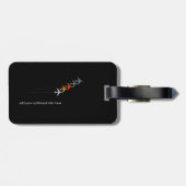 黒に整列した控えめな色のモダン飛行機 ラゲッジタグ (裏面横)