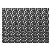 黒に浮かんだ白い卒業キャップ テーブルクロス (正面(横))